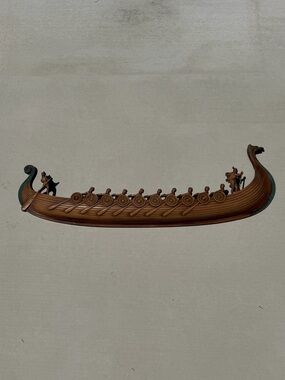 Mid-Century Syroco Molded Viking Ship Wall Art Oarsmen And Shields 1960’s USA